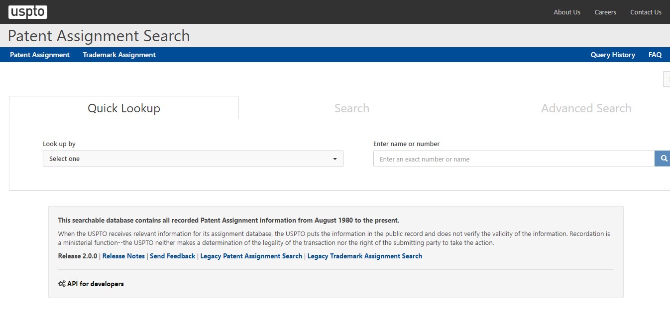 uspto patent assignment database