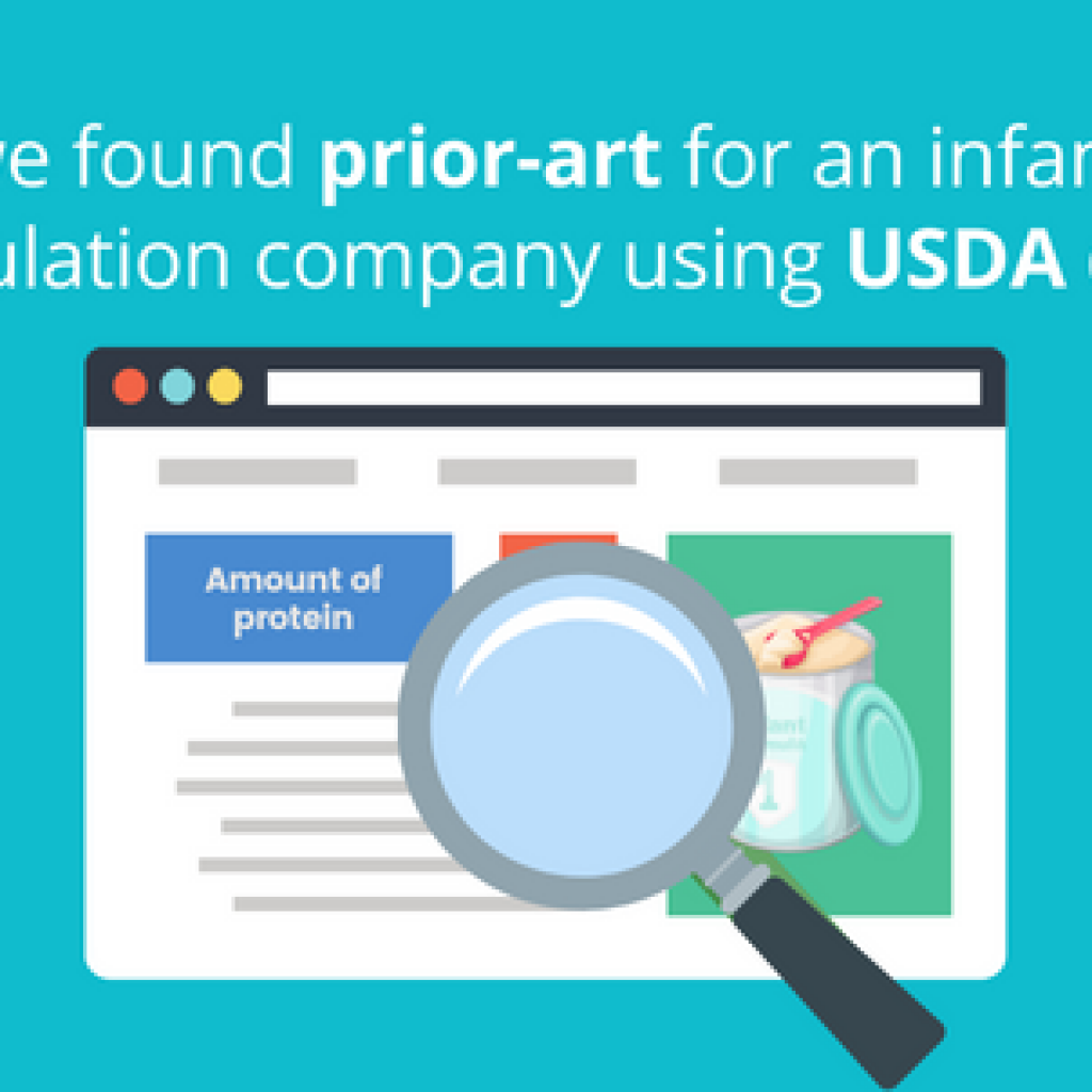 How we found prior art for an infant food formulation company using USDA data?