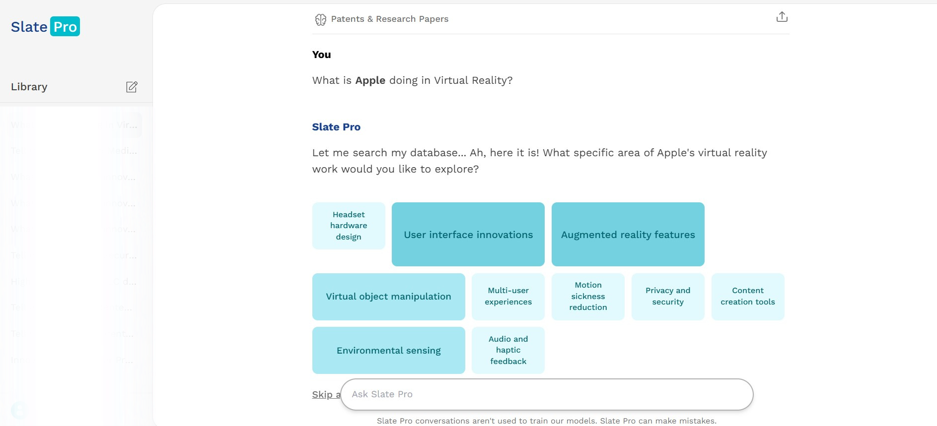 Open Innovation Tools: SLATE for intellectual property research and management