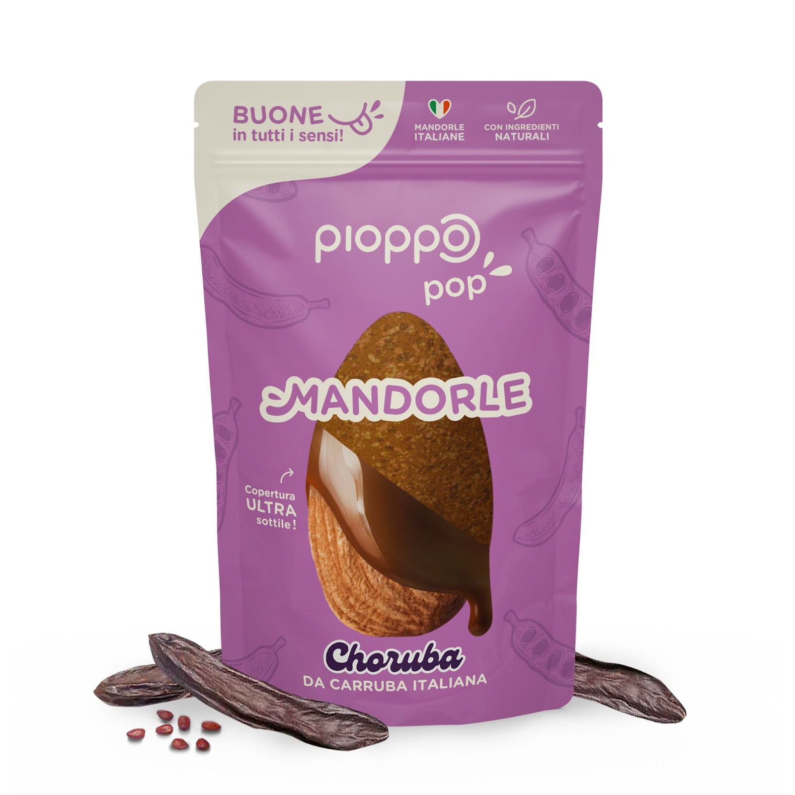 Cocoa Alternatives Startups- Cocoa-free chocolate covered almonds from ForeverLand and Pioppo