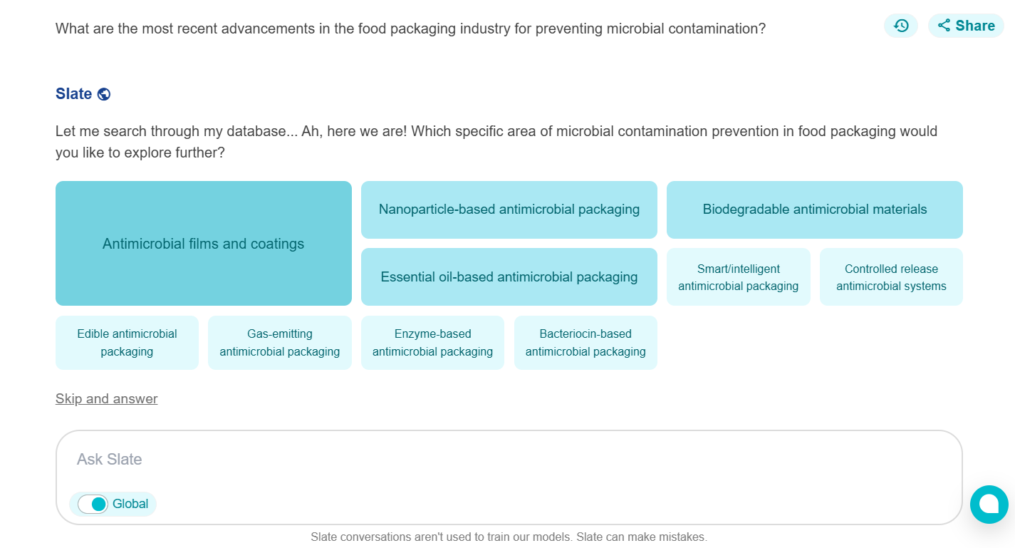 Discover recent advancements in the food packaging industry for preventing microbial contamination with our in house too, SLATE