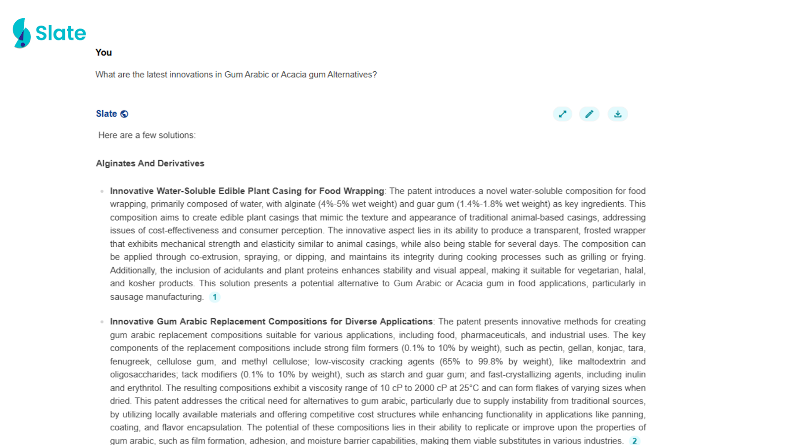slate dashboard for gum arabic alternatives