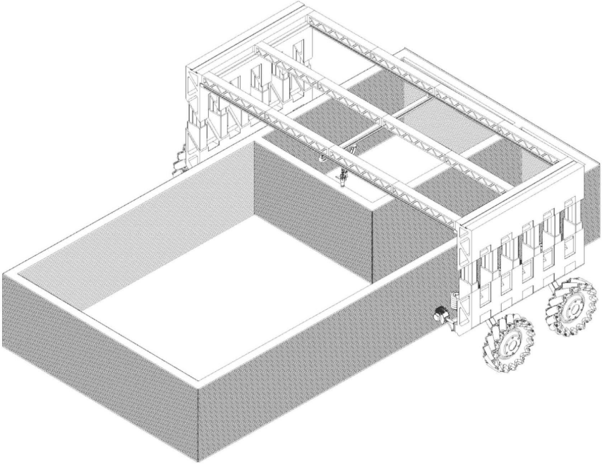construction robot by Smarcrete Technology Hangzhou Co Ltd that moves along the structure